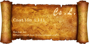 Csatlós Lili névjegykártya